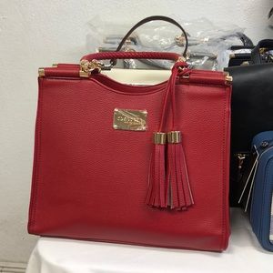 BEBE DEEP RED NATLIE SHOPPER TOTE BRAND NEW